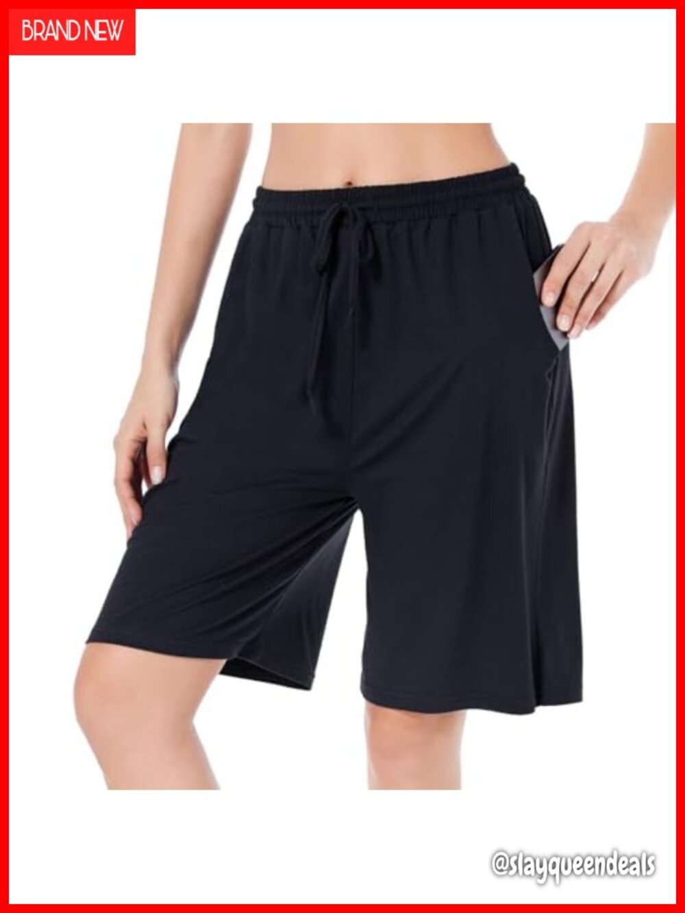 Womens Bermuda Shorts 8 Inch Inseam High Rise Athletic Yoga Lounge Shorts with